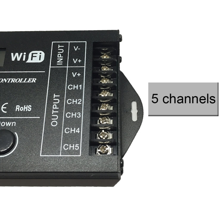 وحدة تحكم وقت TC421 20A WiFi قابلة للبرمجة 5CH RGB LED لحوض السمك وخزان الأسماك ونمو النباتات، تيار مستمر 12-24 فولت