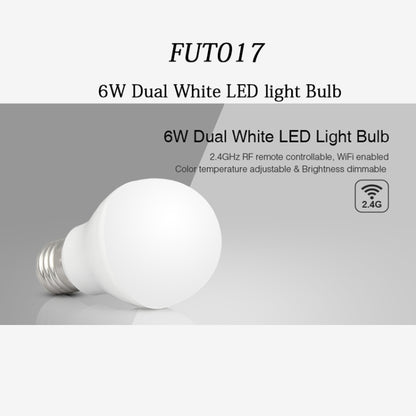 FUT017 مصباح LED أبيض مزدوج 6 وات، 2.4 جيجاهرتز، قابل للتحكم بترددات الراديو، يدعم تقنية واي فاي، CCT، سطوع قابل للتعديل، قابل للتعتيم