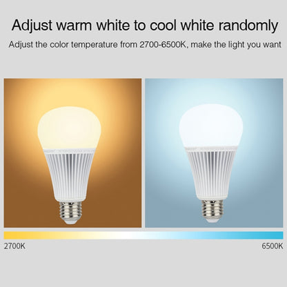 FUT012 E27 9W RGB + CCT LED لمبة ضوء 100V-240V ملون كامل التحكم عن بعد لمبة ذكية واي فاي 2.4G لاسلكي