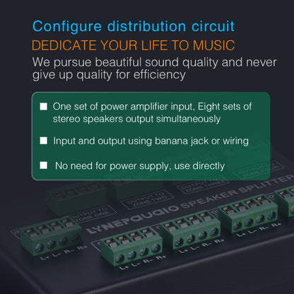 1 In 8 Out Amplifier And Sound Speaker Distributor, 8-Area Sound Source, Signal Distribution Panel, Audio Input, 300W Per Channel, B031