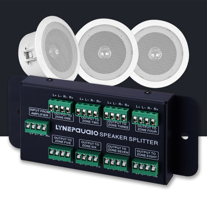 1 In 8 Out Amplifier And Sound Speaker Distributor, 8-Area Sound Source, Signal Distribution Panel, Audio Input, 300W Per Channel, B031