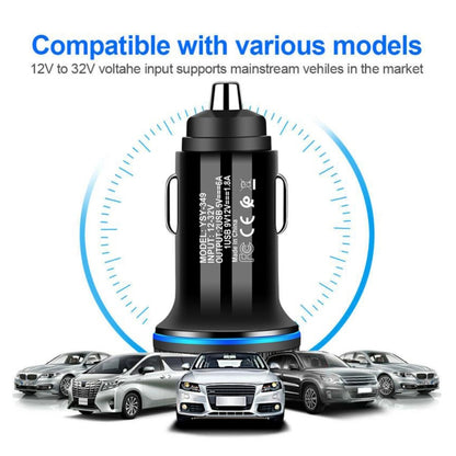 YSY-349 QC3.0 Dual Port USB Car Charger + 3A USB to USB-C / Type-C Data Cable, Length: 1m, with USB-C / Type-C Cable
