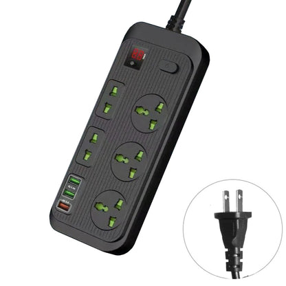 T17 3000W High-power 24-hour Smart Timing Socket QC3.0 USB Fast Charging Power Strip Socket , Cable Length: 2m, US Plug