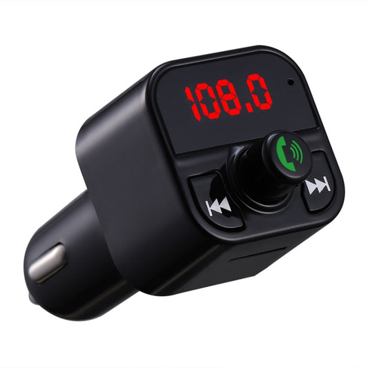 طقم سيارة X5 بدون استخدام اليدين، جهاز إرسال FM، مستقبل صوت لاسلكي، مشغل MP3 تلقائي، شاحن سريع بمنفذي USB، X5