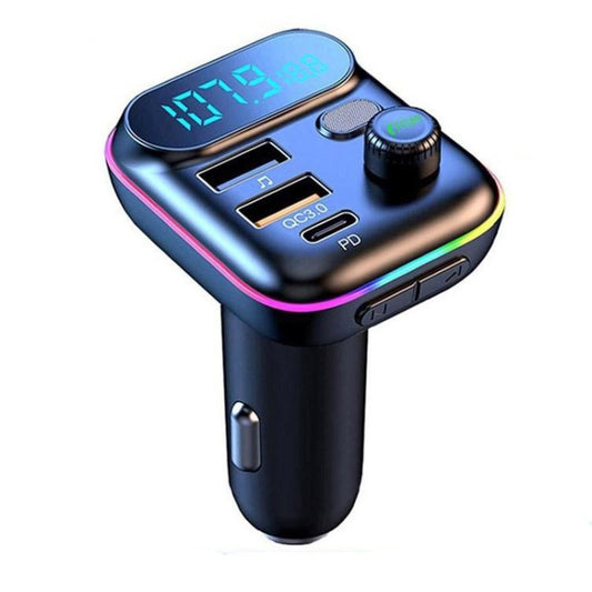 مشغل MP3 للسيارة T70، جهاز إرسال FM مع بلوتوث، شاحن سيارة USB، شحن سريع QC3.0، مشغل موسيقى U Disk، معدل FM، T70