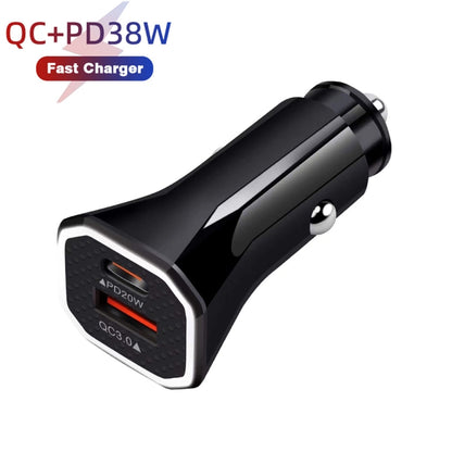 TE-P22 38W PD20W + QC3. 0 USB Car Charging + USB-C / Type-C to USB-C / Type-C  Data Cable, Length: 1m, with Dual Type-C Cable