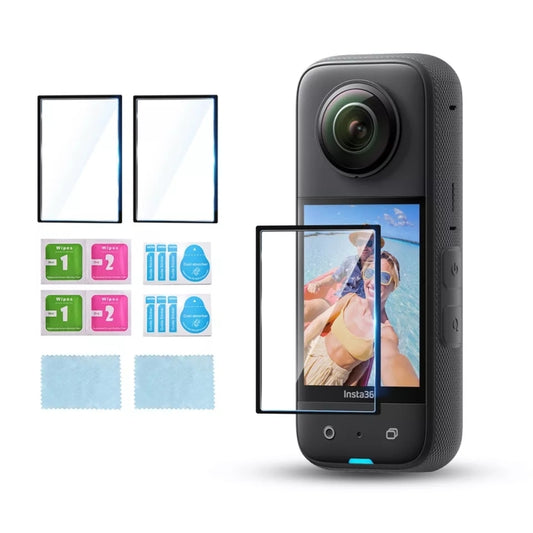 لكاميرا Insta360 X3 STARTRC، قطعتان من غشاء الحماية المنحني عالي الدقة الشفاف، لكاميرا Insta360 X3