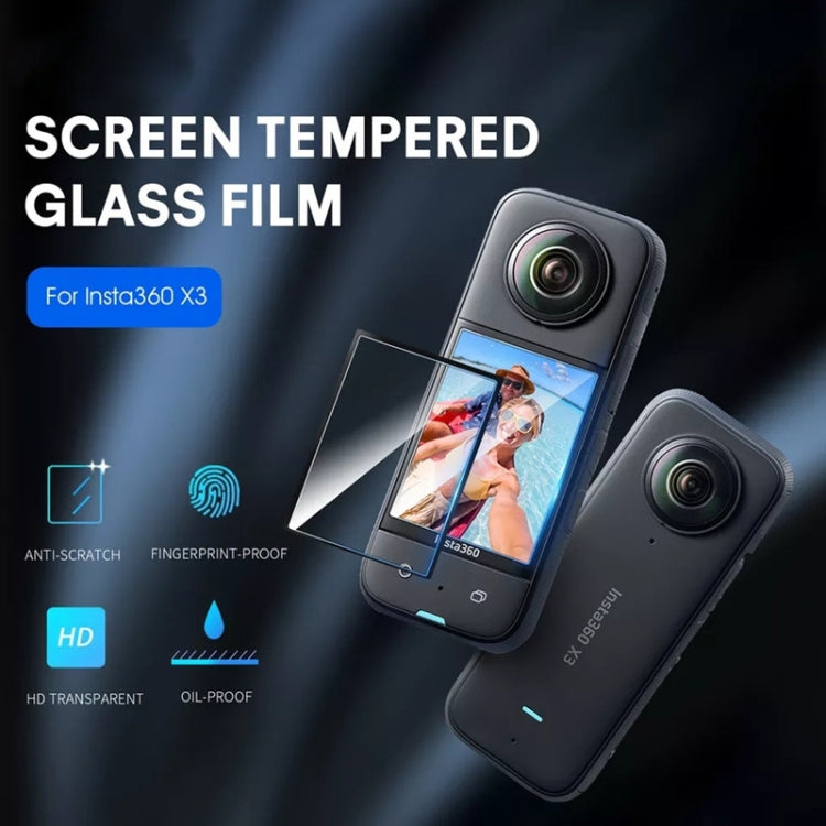 لكاميرا Insta360 X3 STARTRC، قطعتان من غشاء الحماية المنحني عالي الدقة الشفاف، لكاميرا Insta360 X3