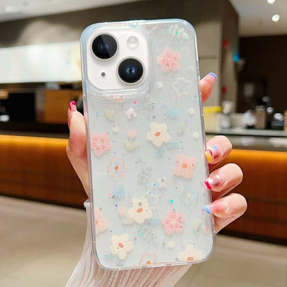جراب هاتف من مادة TPU إيبوكسي صغيرة مزخرفة بنقشة زهور منعشة، مناسب لأجهزة iPhone 14 Plus وiPhone 14 وiPhone 14 Pro وiPhone 14 Pro Max