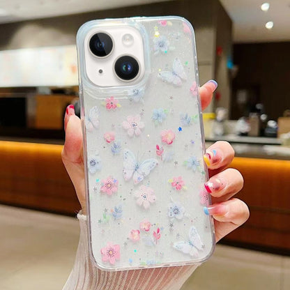 جراب هاتف من مادة TPU إيبوكسي صغيرة مزخرفة بنقشة زهور منعشة، مناسب لأجهزة iPhone 14 Plus وiPhone 14 وiPhone 14 Pro وiPhone 14 Pro Max