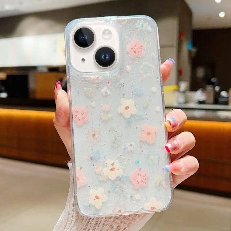 جراب هاتف من مادة TPU إيبوكسي صغيرة مزخرفة بنقشة زهور منعشة، مناسب لأجهزة iPhone 14 Plus وiPhone 14 وiPhone 14 Pro وiPhone 14 Pro Max