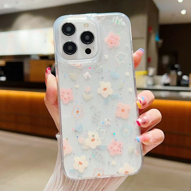 جراب هاتف من مادة TPU إيبوكسي صغيرة مزخرفة بزهور منعشة، مناسب لأجهزة iPhone 15 Pro Max وiPhone 15 Pro وiPhone 15 Plus وiPhone 15