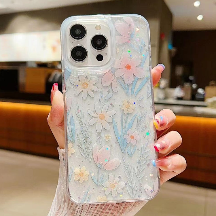 جراب هاتف من مادة TPU إيبوكسي صغيرة مزخرفة بزهور منعشة، مناسب لأجهزة iPhone 15 Pro Max وiPhone 15 Pro وiPhone 15 Plus وiPhone 15
