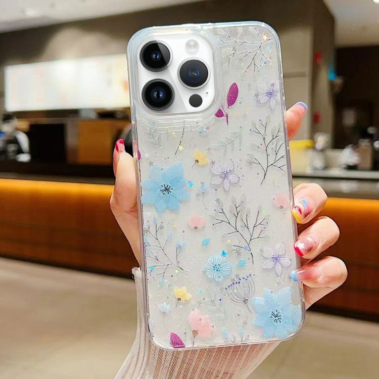 جراب هاتف من مادة TPU الإيبوكسي بنقشة زهور صغيرة منعشة، مناسب لأجهزة iPhone 16 Pro Max وiPhone 16 Pro وiPhone 16 Plus وiPhone 16
