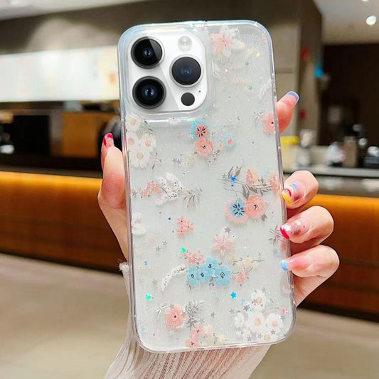 جراب هاتف من مادة TPU الإيبوكسي بنقشة زهور صغيرة منعشة، مناسب لأجهزة iPhone 16 Pro Max وiPhone 16 Pro وiPhone 16 Plus وiPhone 16