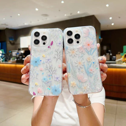 جراب هاتف من مادة TPU إيبوكسي صغيرة مزخرفة بزهور منعشة، مناسب لأجهزة iPhone 15 Pro Max وiPhone 15 Pro وiPhone 15 Plus وiPhone 15