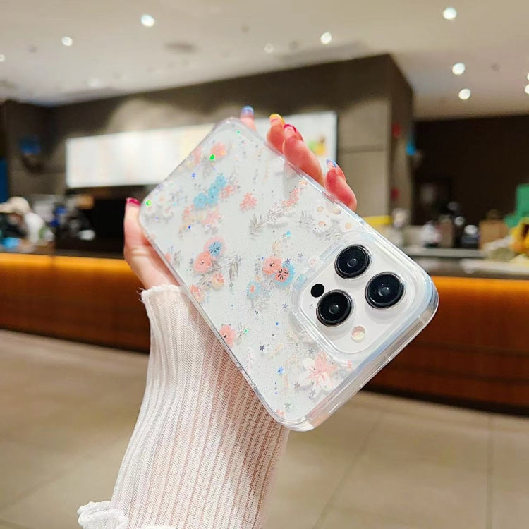 جراب هاتف من مادة TPU إيبوكسي صغيرة مزخرفة بزهور منعشة، مناسب لأجهزة iPhone 15 Pro Max وiPhone 15 Pro وiPhone 15 Plus وiPhone 15