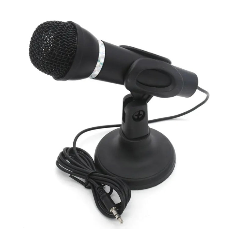 K-307 3.5mm Home Stereo MIC Computer Desktop Chatting Gaming Microphone with Stand, K-307