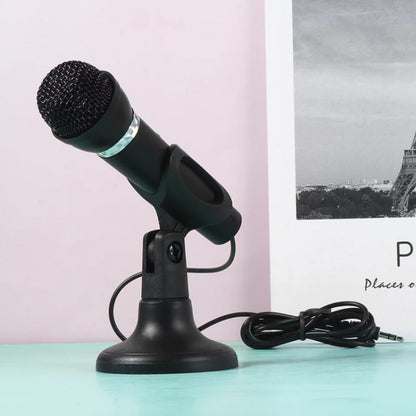K-307 3.5mm Home Stereo MIC Computer Desktop Chatting Gaming Microphone with Stand, K-307