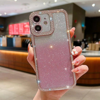 Diamond Gradient Glitter Plated TPU Phone Case, For iPhone 11, For iPhone 15 Pro Max, For iPhone 11 Pro Max, For iPhone 12, For iPhone 12 Pro, For iPhone 12 Pro Max
