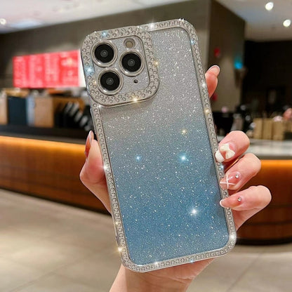 Diamond Gradient Glitter Plated TPU Phone Case, For iPhone 11, For iPhone 15 Pro Max, For iPhone 11 Pro Max, For iPhone 12, For iPhone 12 Pro, For iPhone 12 Pro Max