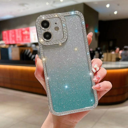 Diamond Gradient Glitter Plated TPU Phone Case, For iPhone 11, For iPhone 15 Pro Max, For iPhone 11 Pro Max, For iPhone 12, For iPhone 12 Pro, For iPhone 12 Pro Max