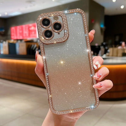 Diamond Gradient Glitter Plated TPU Phone Case, For iPhone 14 Pro Max, For iPhone 15 Plus, For iPhone 15, For iPhone 14 Plus, For iPhone 11 Pro