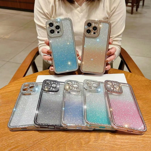 Diamond Gradient Glitter Plated TPU Phone Case, For iPhone 14 Pro Max, For iPhone 15 Plus, For iPhone 15, For iPhone 14 Plus, For iPhone 11 Pro