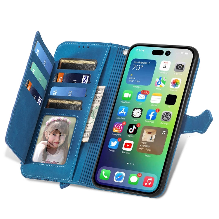 جراب هاتف جلدي بسحاب مزخرف بزهرة، مناسب لأجهزة iPhone 15 Pro Max وiPhone 15 Pro وiPhone 15 Plus وiPhone 15
