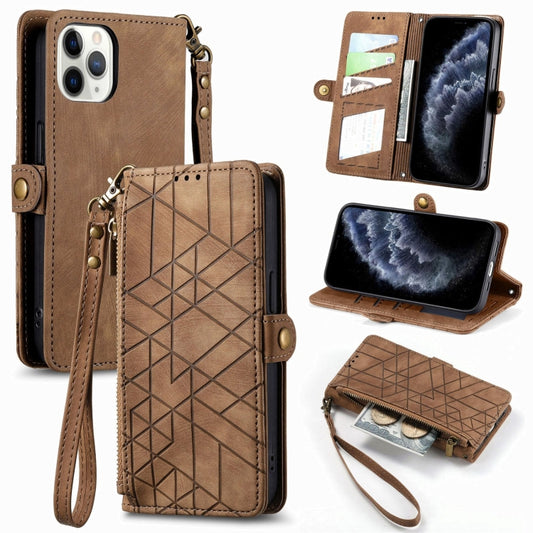 Geometric Zipper Wallet Side Buckle Leather Phone Case, For iPhone 11 Pro Max, For iPhone 11, For iPhone 11 Pro, For iPhone XR