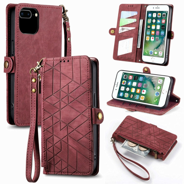 Geometric Zipper Wallet Side Buckle Leather Phone Case, For iPhone 6 Plus / 6s Plus, For iPhone 6 / 6s