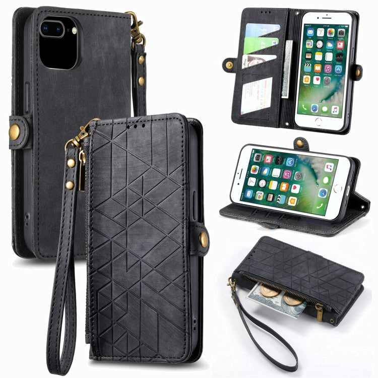 Geometric Zipper Wallet Side Buckle Leather Phone Case, For iPhone 6 Plus / 6s Plus, For iPhone 6 / 6s