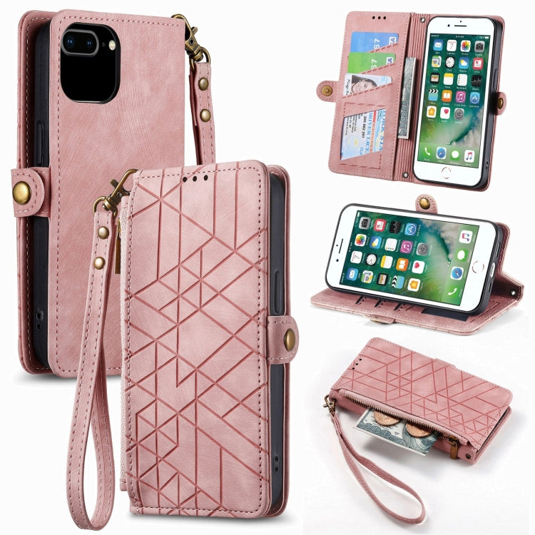 Geometric Zipper Wallet Side Buckle Leather Phone Case, For iPhone 6 Plus / 6s Plus, For iPhone 6 / 6s
