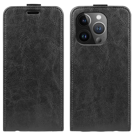 R64 Texture Single Vertical Flip Leather Phone Case, For iPhone 15 Pro, For iPhone 15 Plus, For iPhone 15