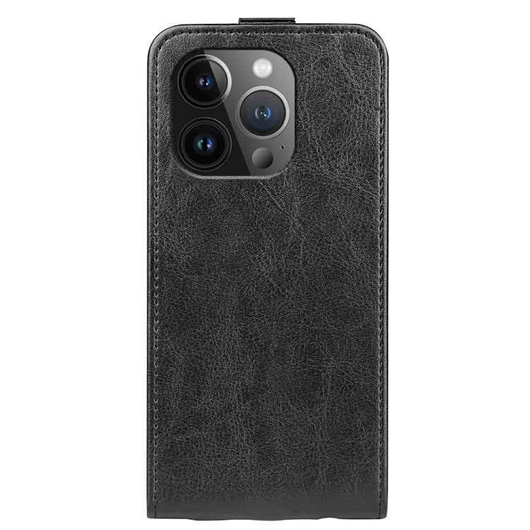 R64 Texture Single Vertical Flip Leather Phone Case, For iPhone 15 Pro, For iPhone 15 Plus, For iPhone 15