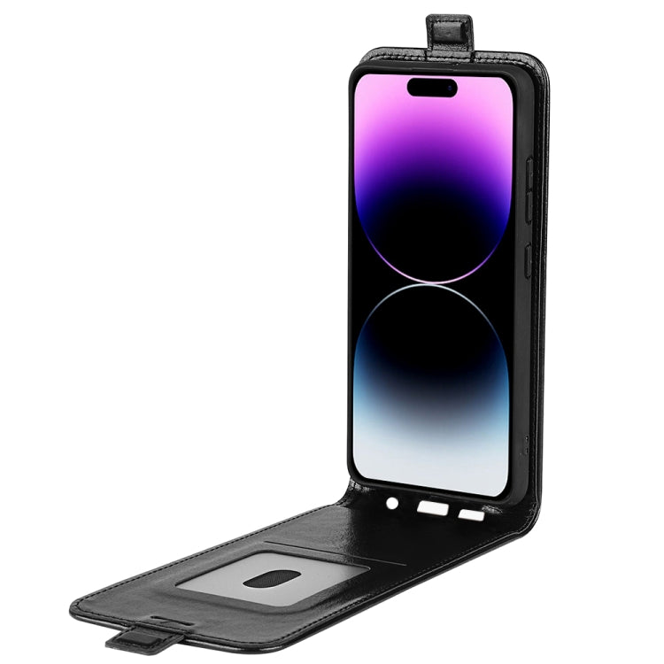 R64 Texture Single Vertical Flip Leather Phone Case, For iPhone 15 Pro, For iPhone 15 Plus, For iPhone 15