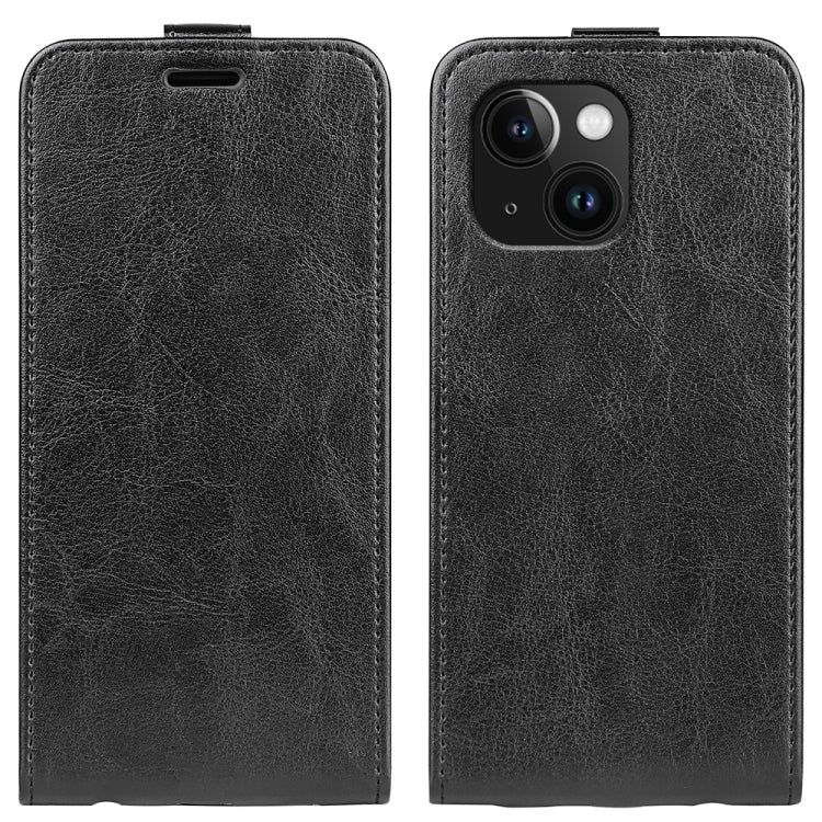 R64 Texture Single Vertical Flip Leather Phone Case, For iPhone 15 Pro, For iPhone 15 Plus, For iPhone 15