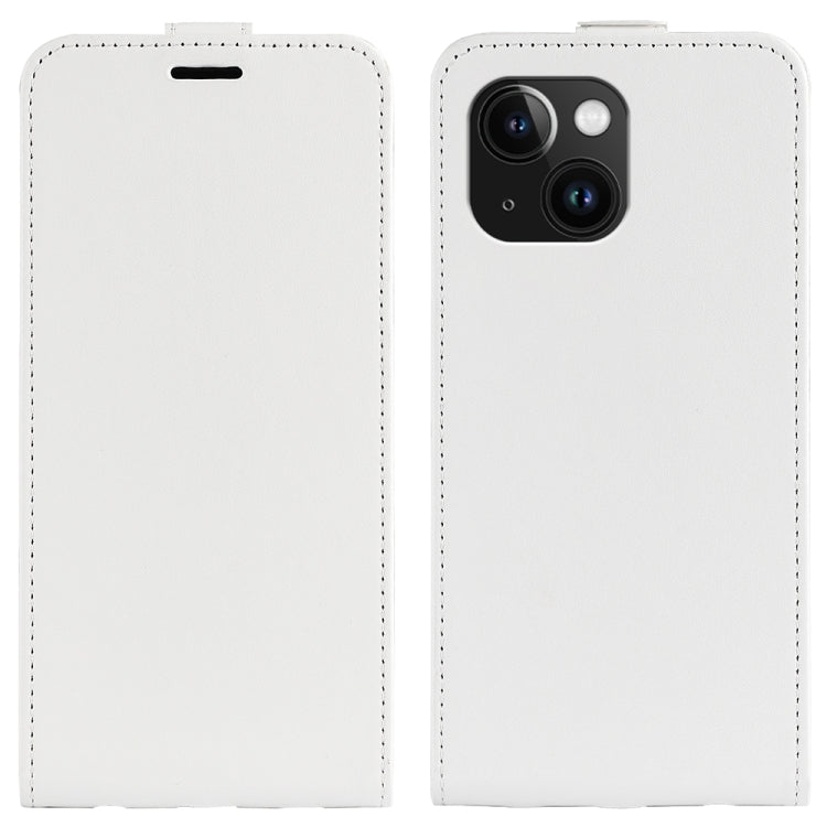 R64 Texture Single Vertical Flip Leather Phone Case, For iPhone 15 Pro, For iPhone 15 Plus, For iPhone 15