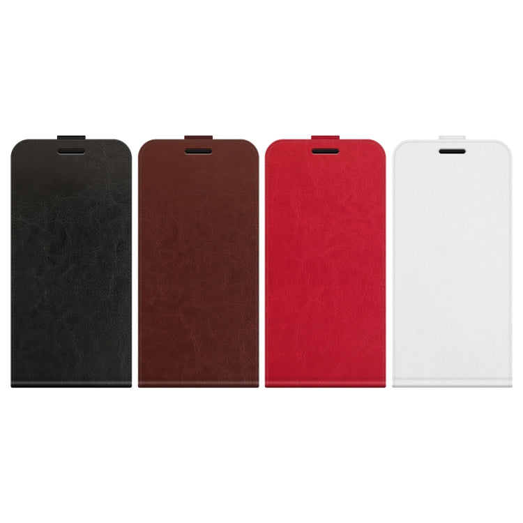 R64 Texture Single Vertical Flip Leather Phone Case, For iPhone 15 Pro, For iPhone 15 Plus, For iPhone 15