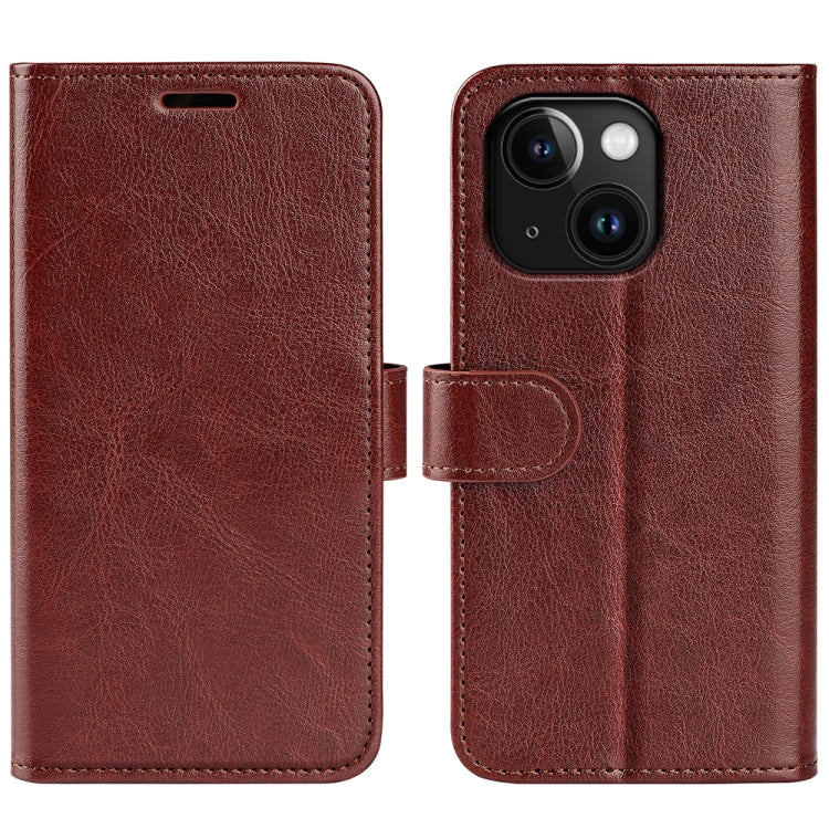 R64 Texture Horizontal Flip Leather Phone Case, For iPhone 15 Pro, For iPhone 15 Plus, For iPhone 15