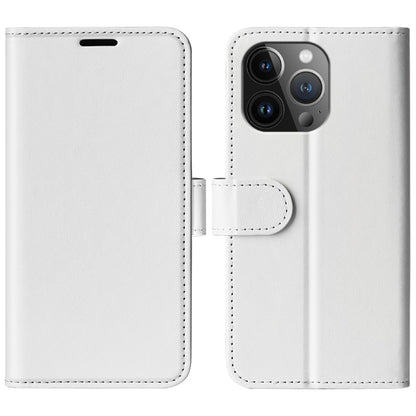 جراب هاتف جلدي R64 بتصميم أفقي قابل للطي، مناسب لأجهزة iPhone 16 Pro Max وiPhone 16 Pro وiPhone 16 Plus وiPhone 16 وiPhone 16e وiPhone 15 Pro Max