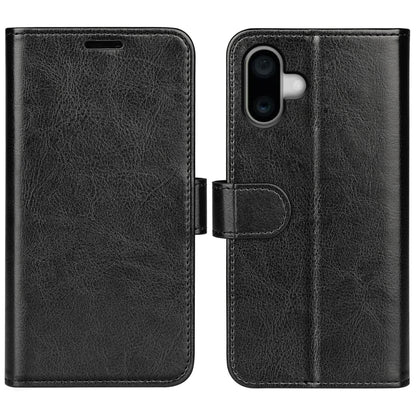 جراب هاتف جلدي R64 بتصميم أفقي قابل للطي، مناسب لأجهزة iPhone 16 Pro Max وiPhone 16 Pro وiPhone 16 Plus وiPhone 16 وiPhone 16e وiPhone 15 Pro Max