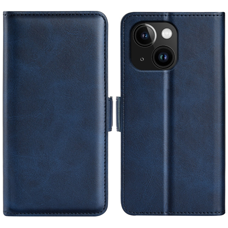 Dual-side Magnetic Buckle Horizontal Flip Leather Phone Case, For iPhone 15