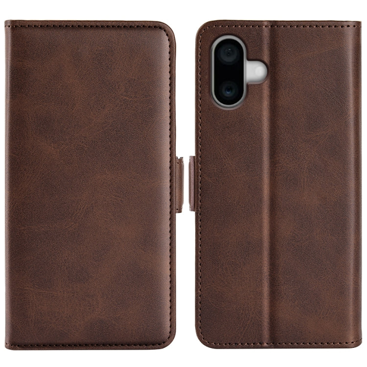 Dual-side Magnetic Buckle Horizontal Flip Leather Phone Case, For iPhone 16 Pro, For iPhone 16 Plus, For iPhone 16, For iPhone 16 Pro Max