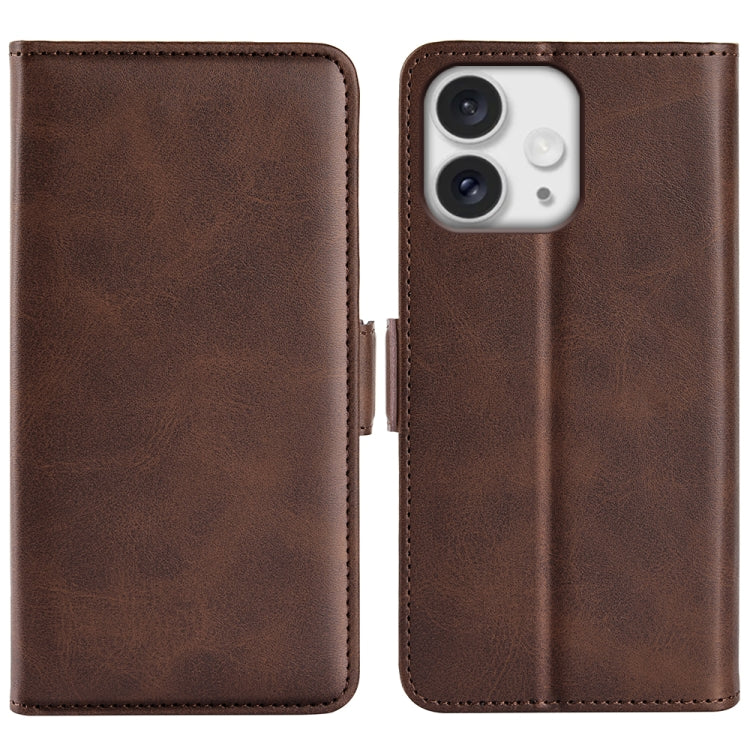 Dual-side Magnetic Buckle Horizontal Flip Leather Phone Case, For iPhone 16 Pro, For iPhone 16 Plus, For iPhone 16, For iPhone 16 Pro Max