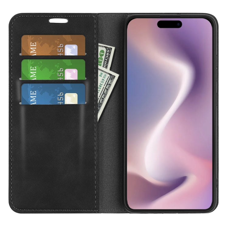 Retro-skin  Magnetic Suction Leather Phone Case, For iPhone 16 Pro Max, For iPhone 16 Pro, For iPhone 16 Plus, For iPhone 16
