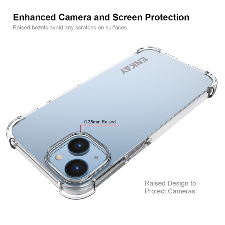 ENKAY Transparent TPU Shockproof Phone Case with Glass Film, For iPhone 14 Plus, For iPhone 15 Pro Max, For iPhone 14, For iPhone 15 Pro, For iPhone 14 Pro, For iPhone 15 Plus, For iPhone 14 Pro Max, For iPhone 15