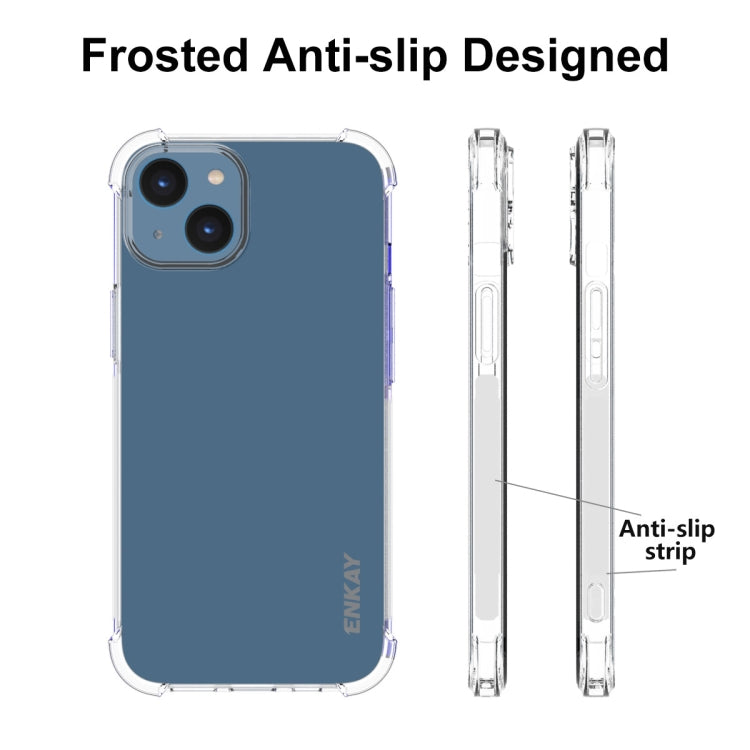 ENKAY Transparent TPU Shockproof Phone Case with Glass Film, For iPhone 14 Plus, For iPhone 15 Pro Max, For iPhone 14, For iPhone 15 Pro, For iPhone 14 Pro, For iPhone 15 Plus, For iPhone 14 Pro Max, For iPhone 15