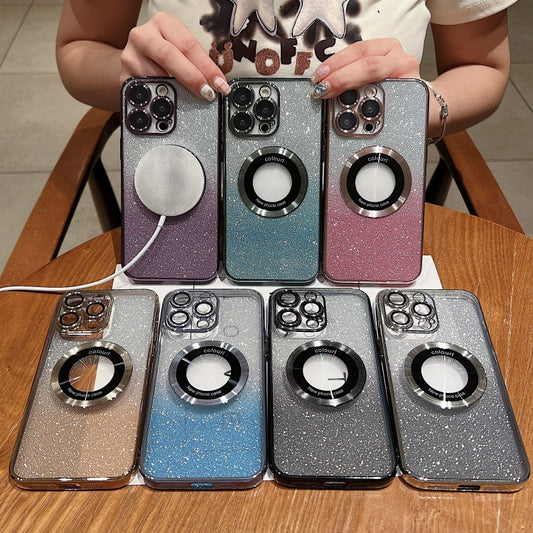 Gradient Glitter Electroplating MagSafe TPU Phone Case, For iPhone 13 Pro Max, For iPhone 13 Pro, For iPhone 13