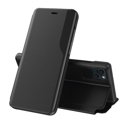 جراب هاتف جلدي قابل للطي مع شاشة جانبية، لهاتف iPhone 15